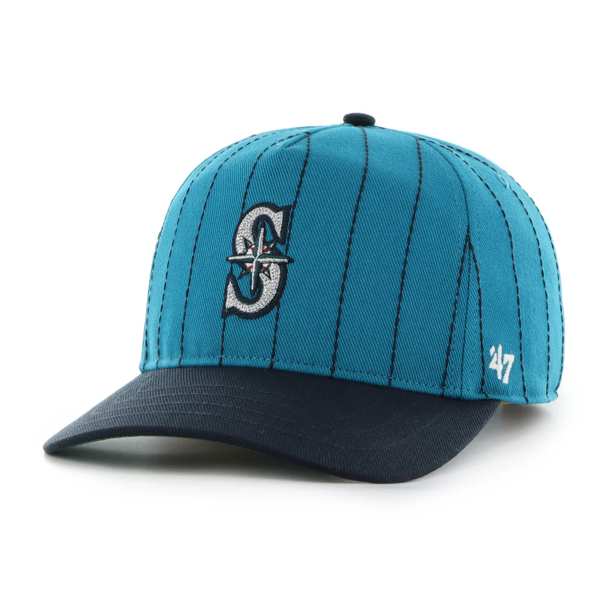 Seattle Mariners MLB 47 Brand Men's Teal Rawlings Pinstripe Hitch Adjustable Hat