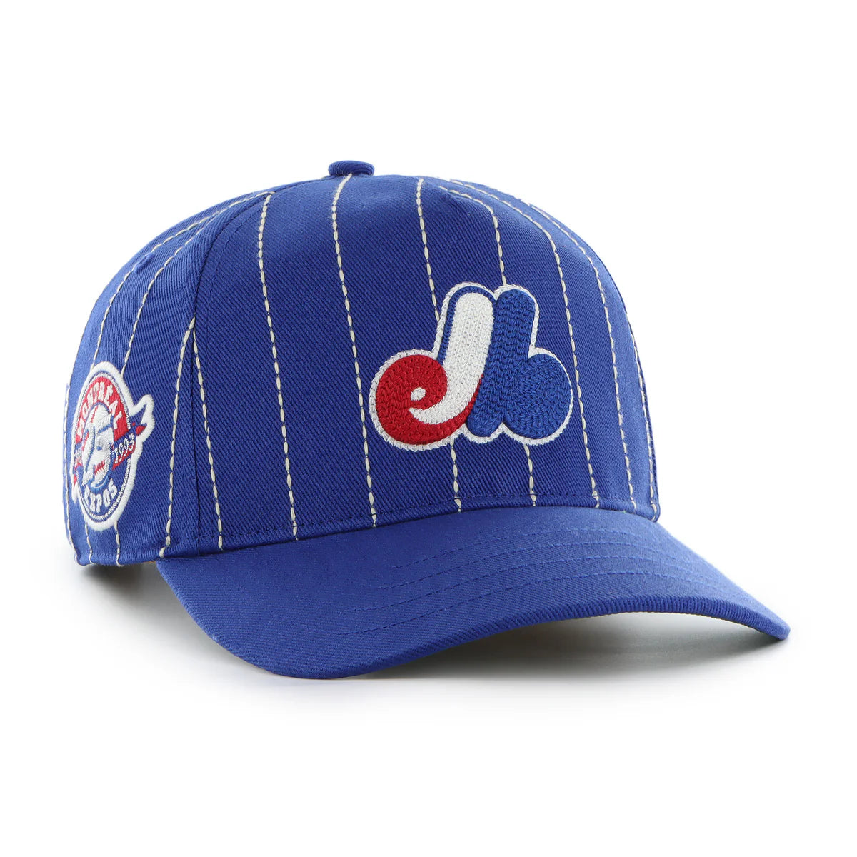 Casquette ajustée pinstripe Rawlings Royal 47 Brand pour homme des Expos de Montréal