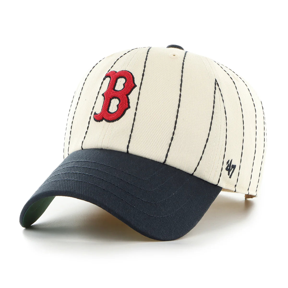Boston Red Sox MLB 47 Brand Men's Beige Rawlings Pinstripe Clean Up Adjustable Hat
