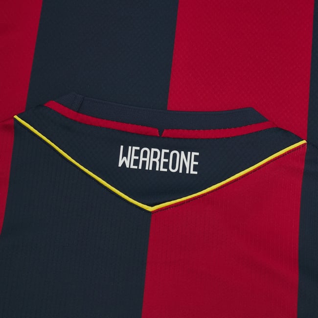 Maillot authentique Macron rouge pour homme Bologne FC Serie A 2024/25