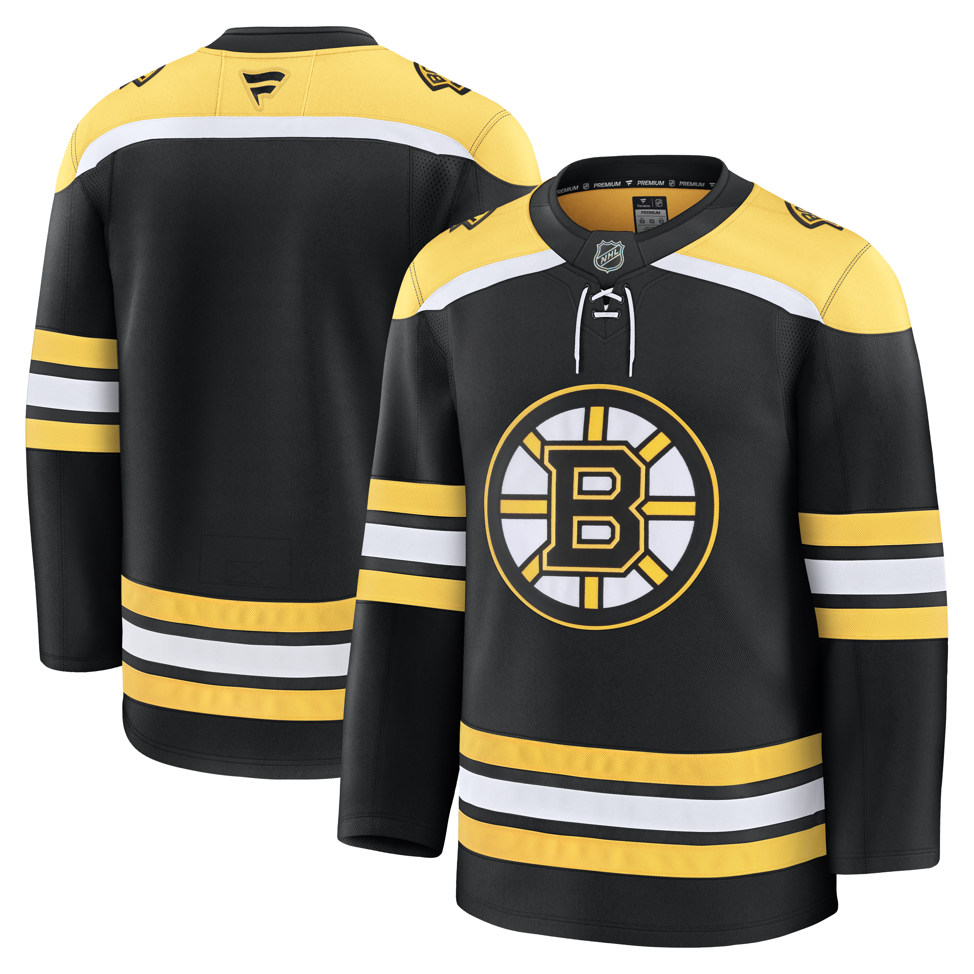 Maillot de marque Boston Bruins NHL Fanatics pour homme, noir, de qualité supérieure