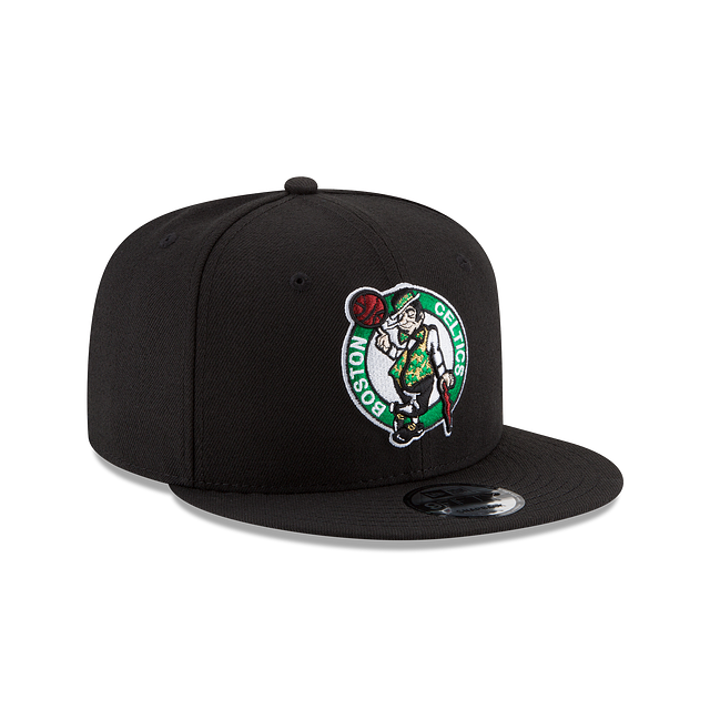Casquette à visière plate 9Fifty Basic Snapback noire pour homme des Boston Celtics NBA New Era