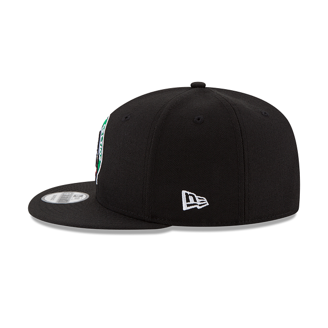 Casquette à visière plate 9Fifty Basic Snapback noire pour homme des Boston Celtics NBA New Era