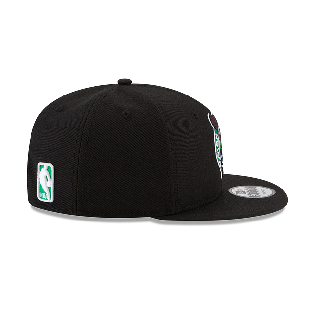 Casquette à visière plate 9Fifty Basic Snapback noire pour homme des Boston Celtics NBA New Era