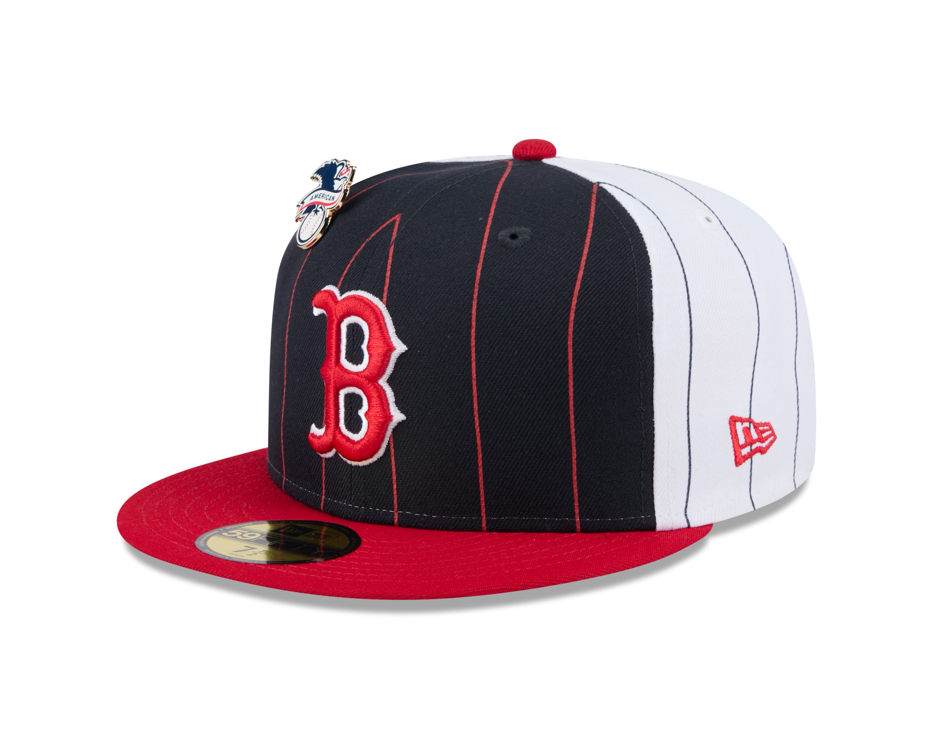 Boston Red Sox MLB New Era Men's Navy 59Fifty Two Tone Pinstripe Fitted Hat