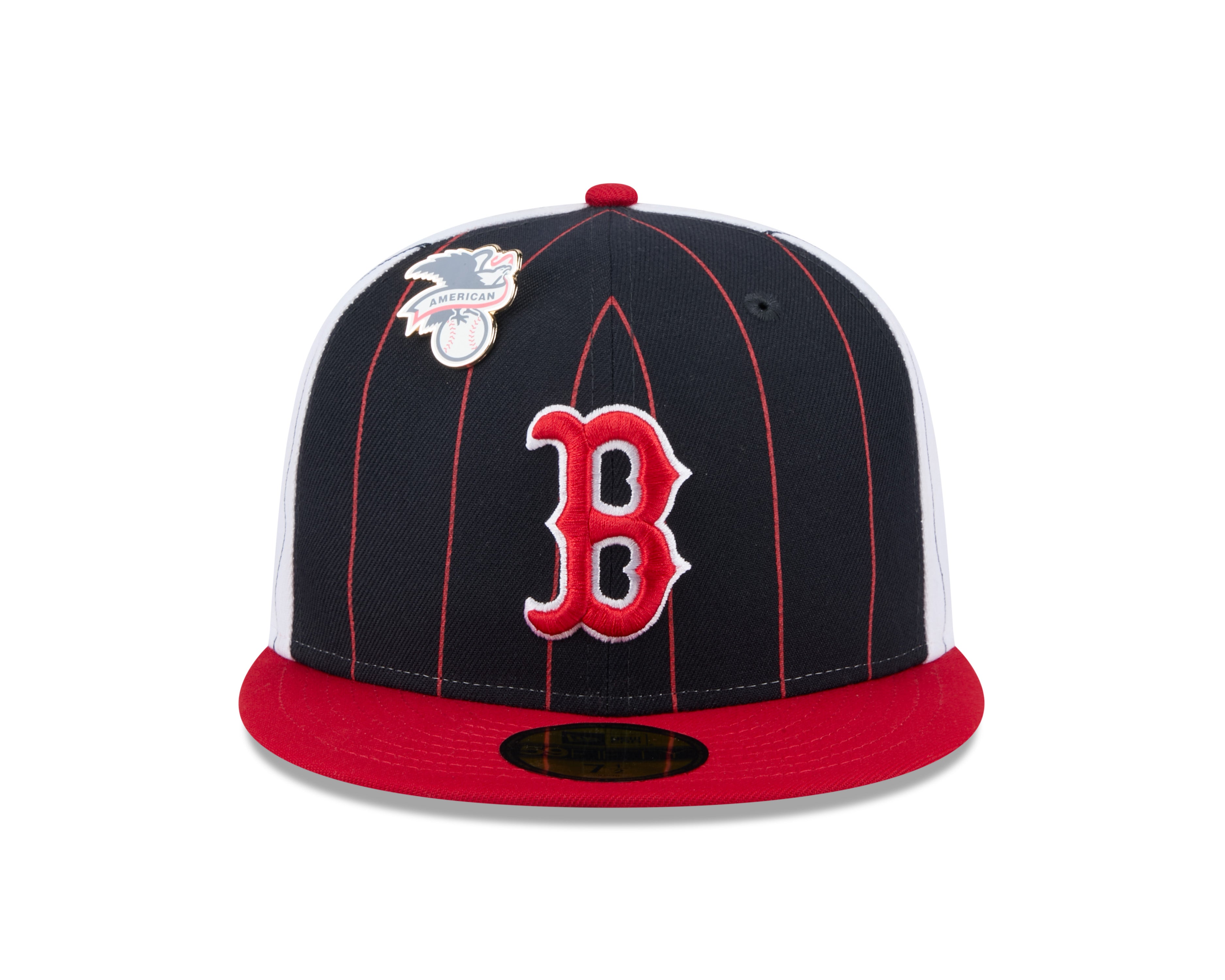 Boston Red Sox MLB New Era Men's Navy 59Fifty Two Tone Pinstripe Fitted Hat