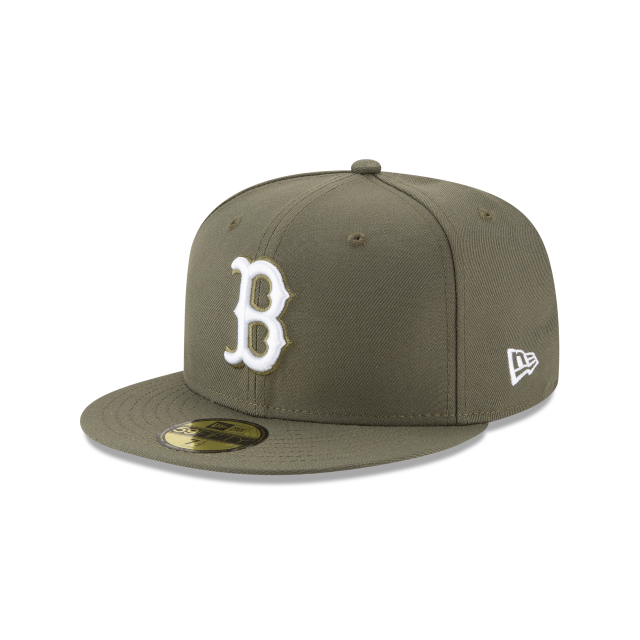Boston Red Sox MLB New Era Men's Olive 59Fifty Basic Fitted Hat