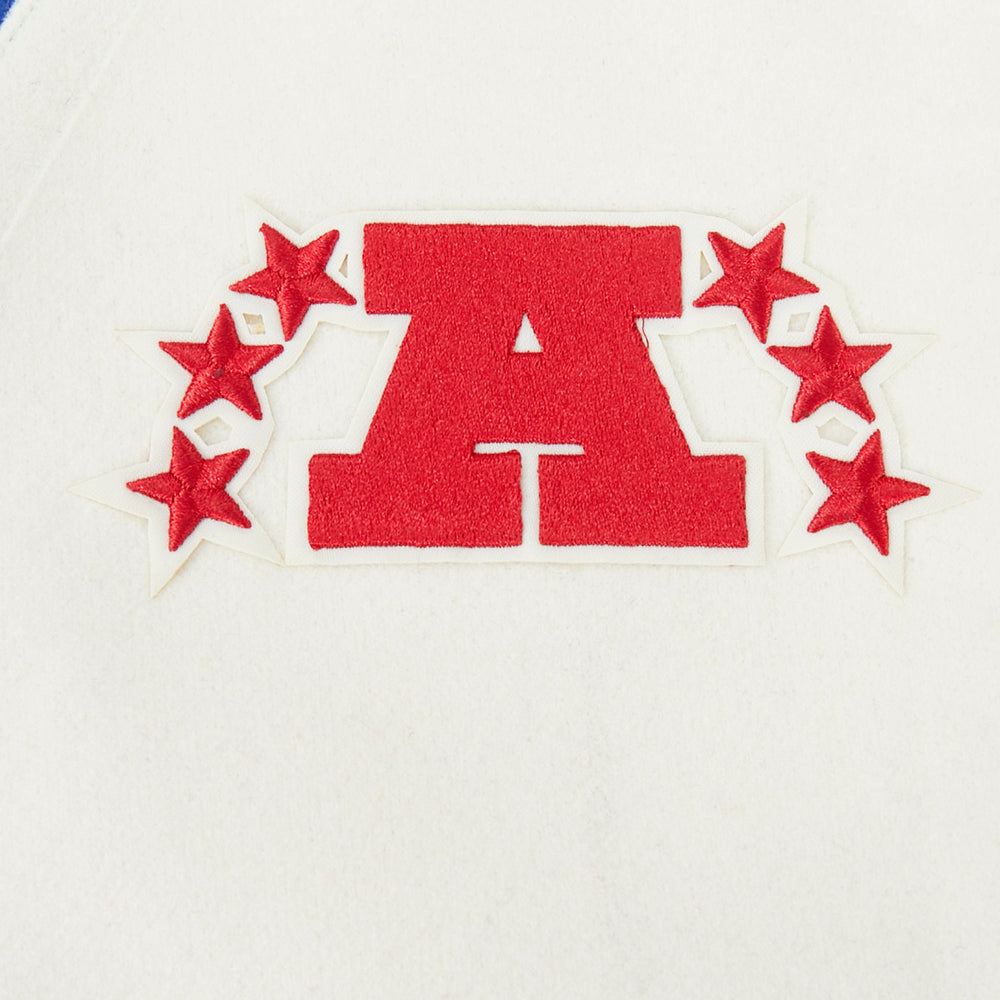 Buffalo Bills NFL Pro Standard Men's Eggshell/Royal Blue Modern Originals Rib Wool Varsity Jacket