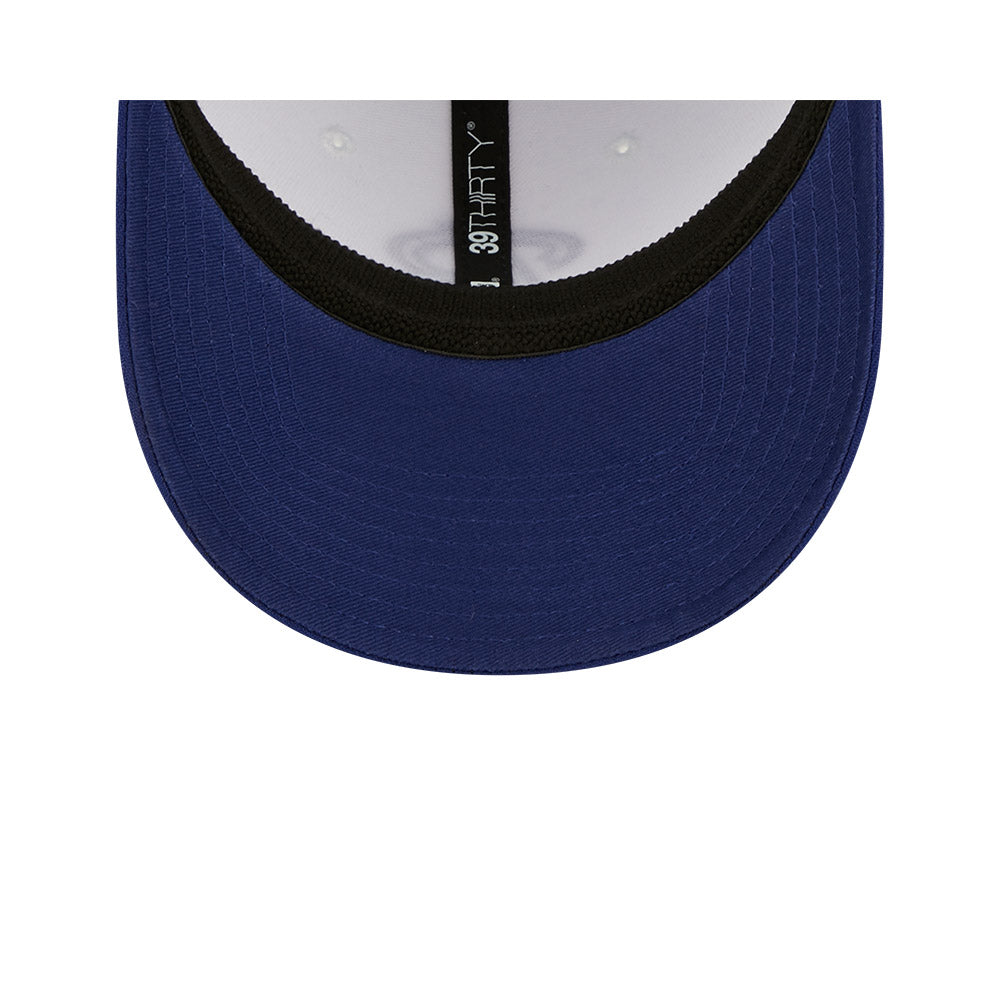 Casquette extensible Buffalo Bisons MiLB New Era pour homme, blanche/bleu marine, collection 39Thirty Alternate Authentic