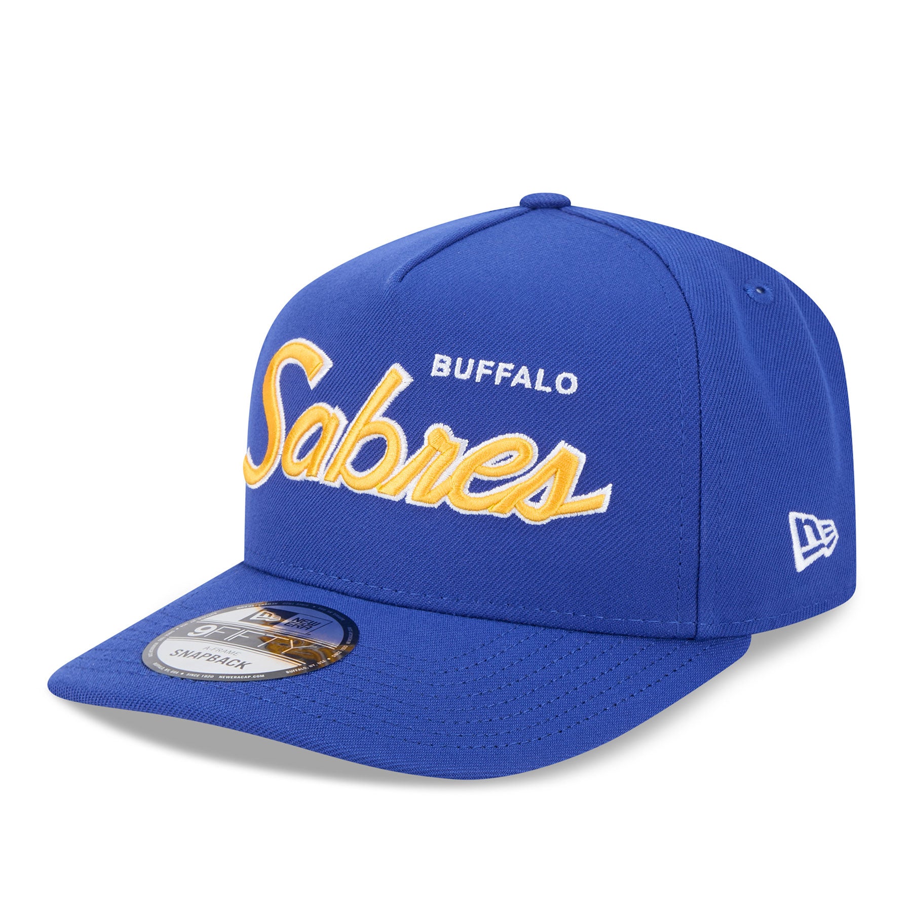 Buffalo Sabres NHL New Era Men's Royal 9Fifty Script A-Frame Snapback Hat