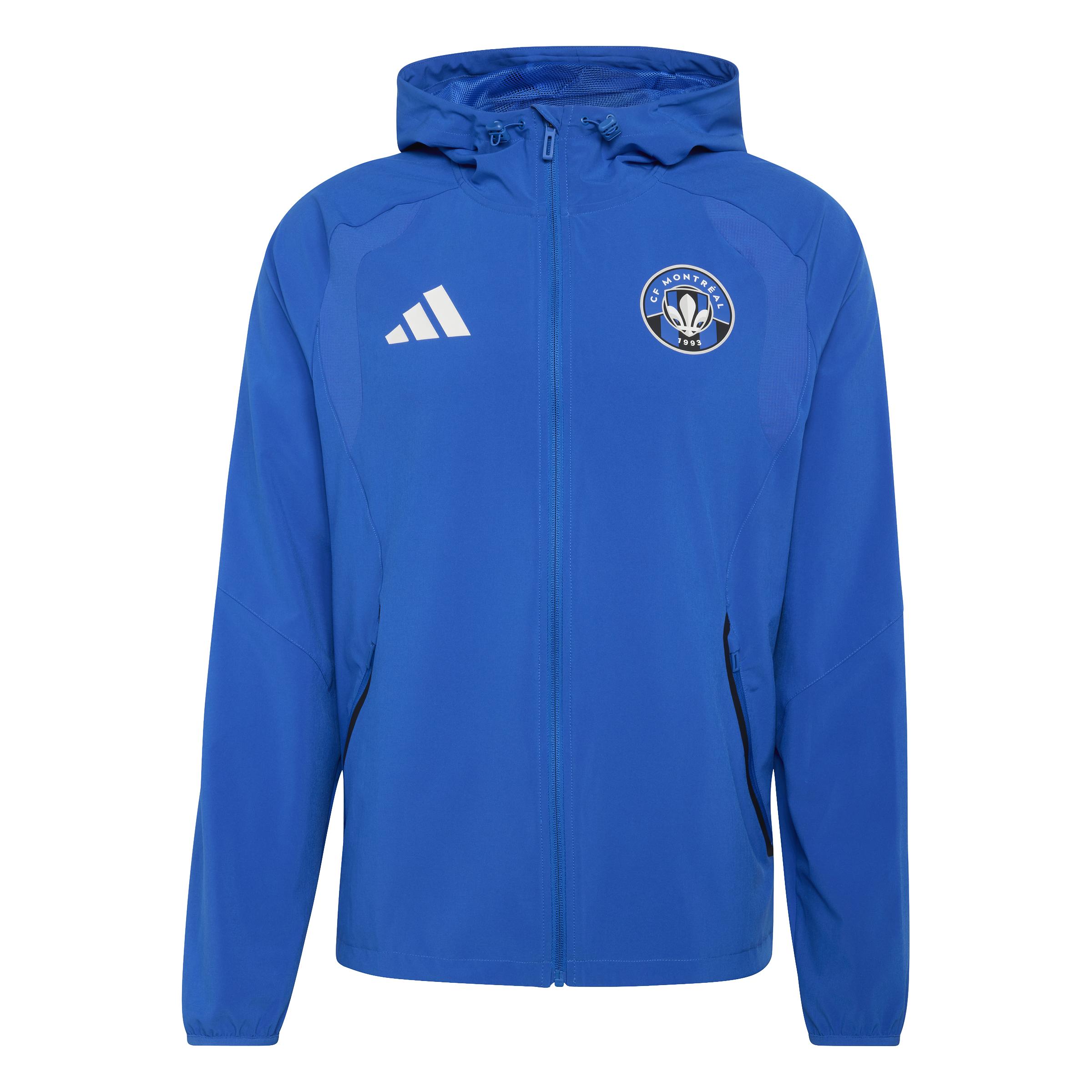 CF Montreal MLS Adidas Men's Royal Blue Tiro Travel Windbreaker Jacket