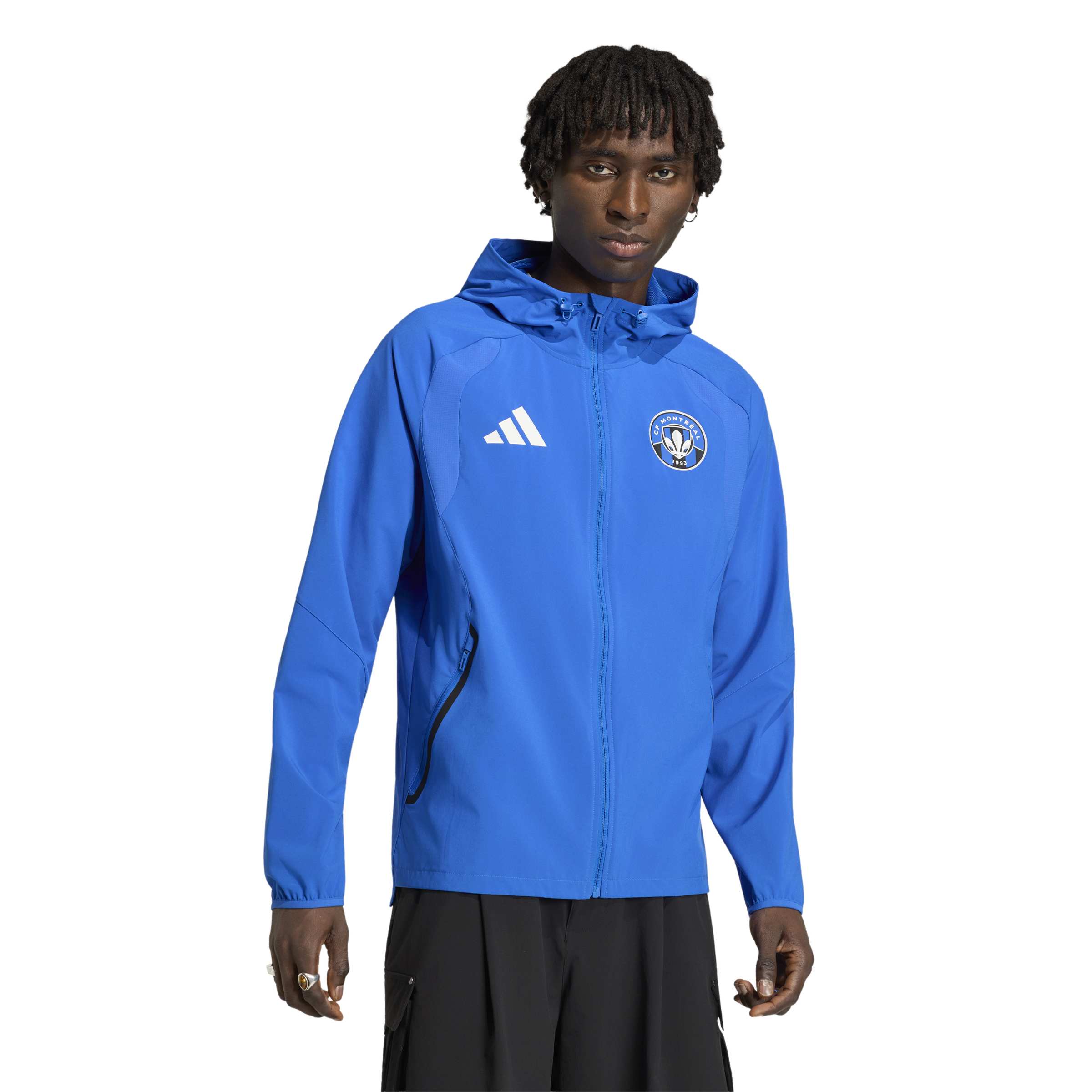 CF Montreal MLS Adidas Men's Royal Blue Tiro Travel Windbreaker Jacket