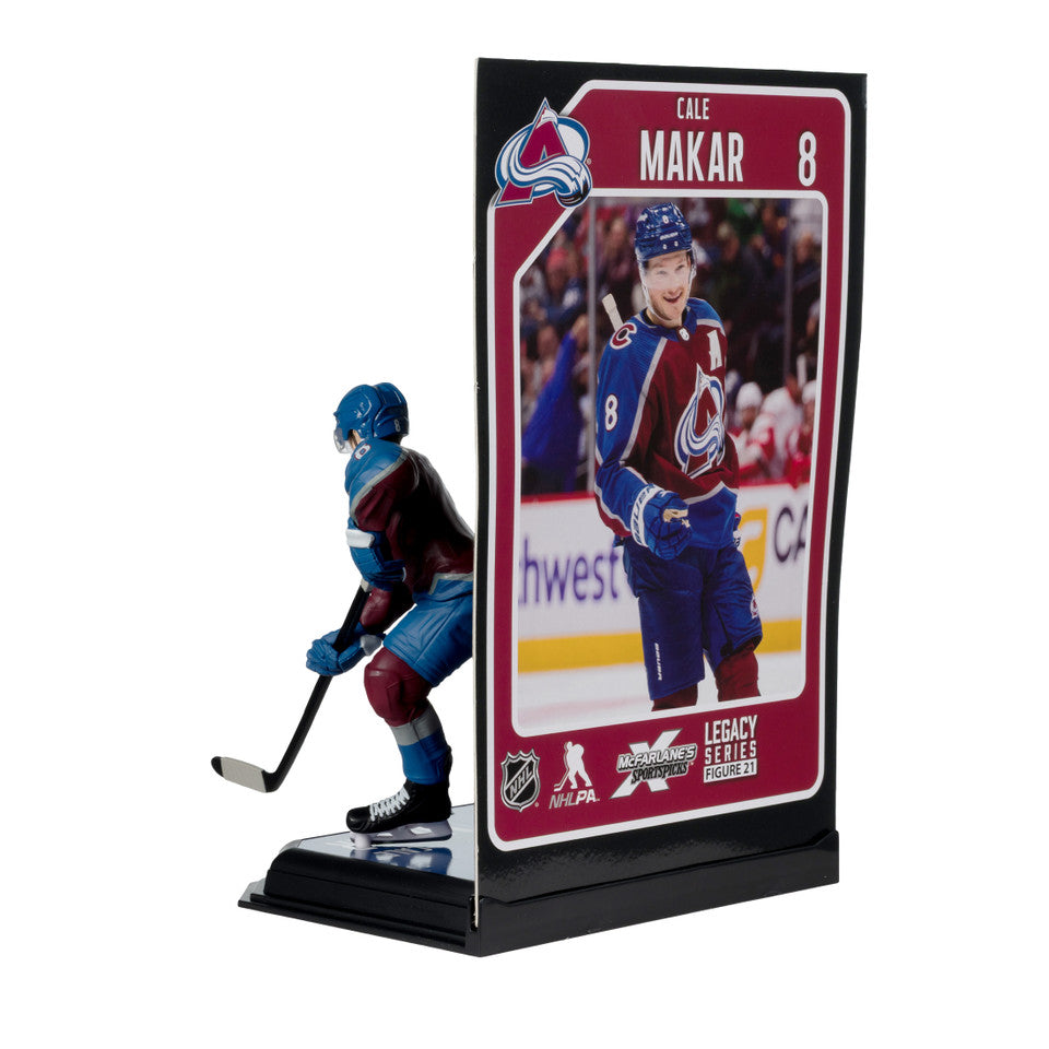 Cale Makar, Colorado Avalanche, NHL, McFarlane Toys, uniforme domicile, série Legacy, figurine articulée de 7 pouces.