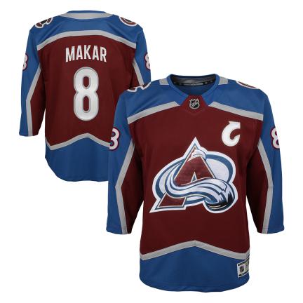 Maillot de l'équipe nationale de football américain Outerstuff de l'Avalanche du Colorado, couleur bordeaux, pour jeunes de Cale Makar