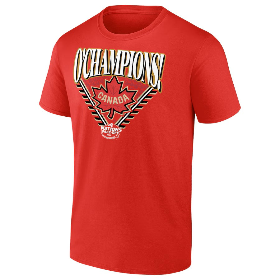 Canada NHL 4 Nations Face-Off Fanatics Branded Men's Red Champions Hometown T-Shirt
