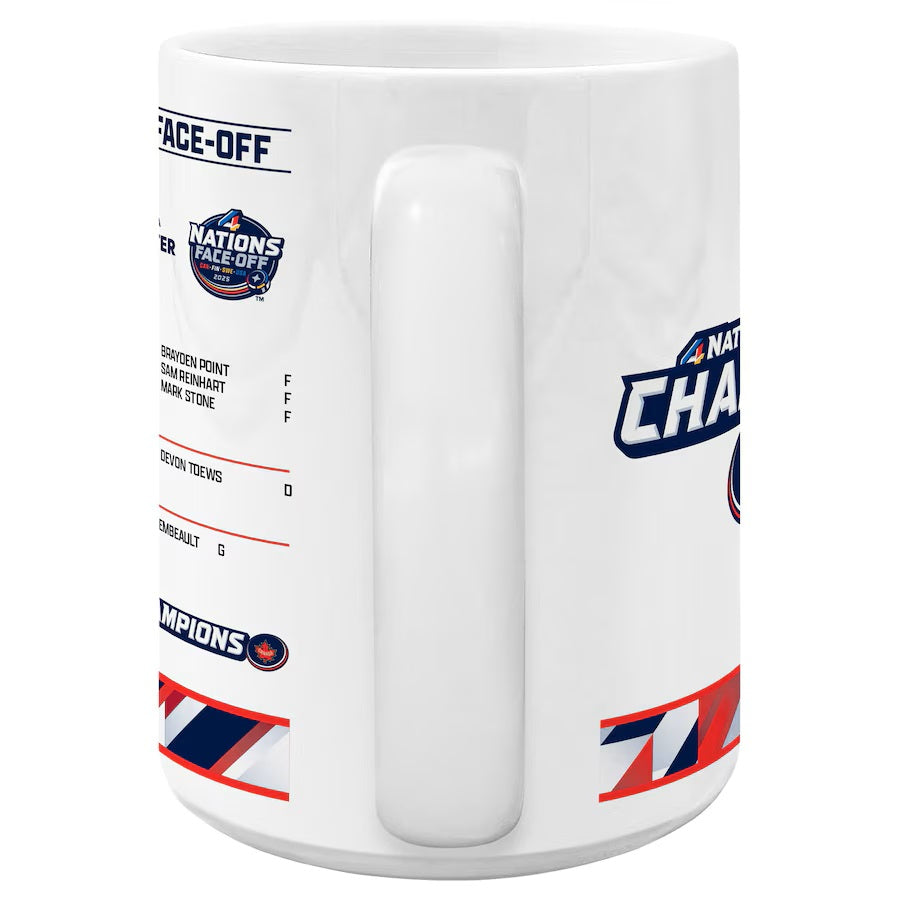 Tasse à sublimation Inglasco de 15 oz avec la liste des champions face-à-face des 4 nations du Canada NHL