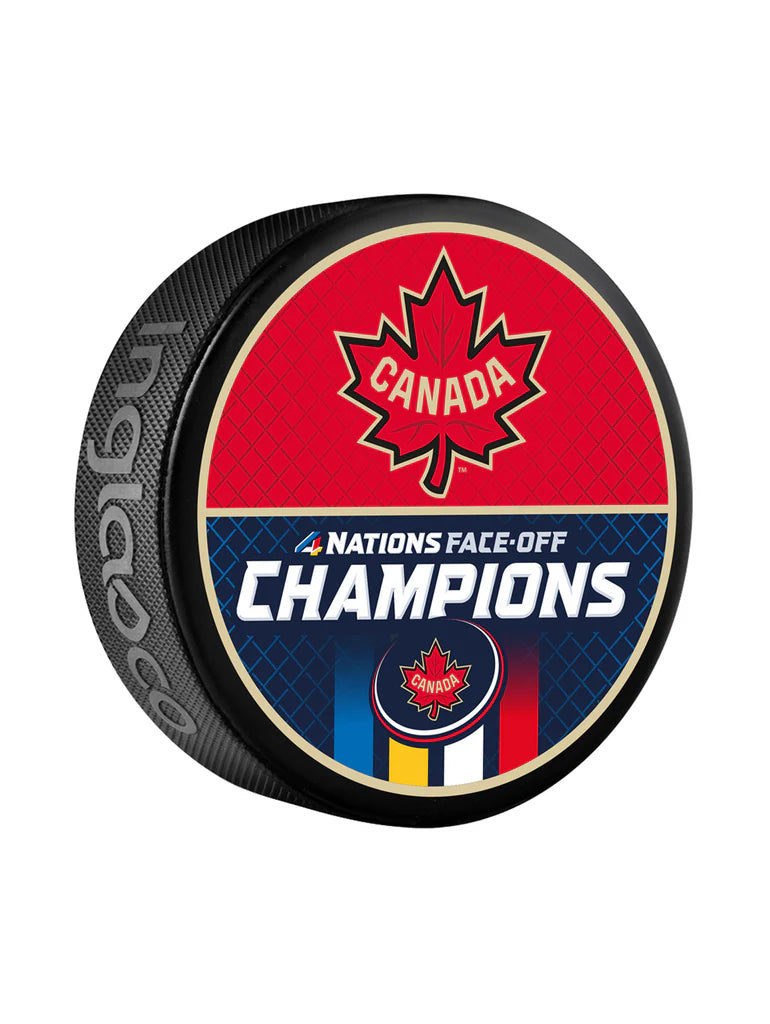 Canada NHL Inglasco 4 Nations Face-Off Championship Souvenir Hockey Puck