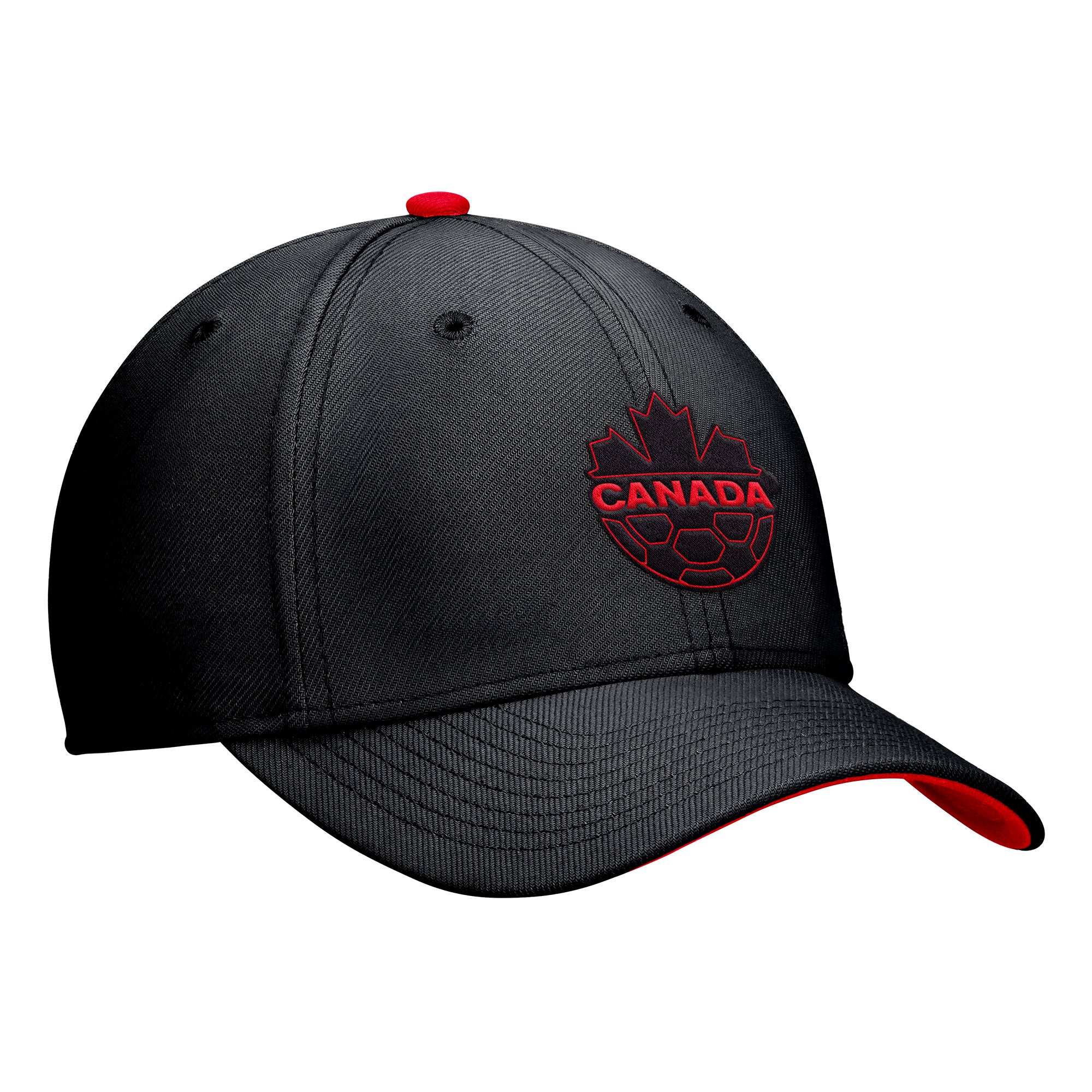 Canada Soccer FIFA Nike Men's Black Rise Swoosh Flex Hat