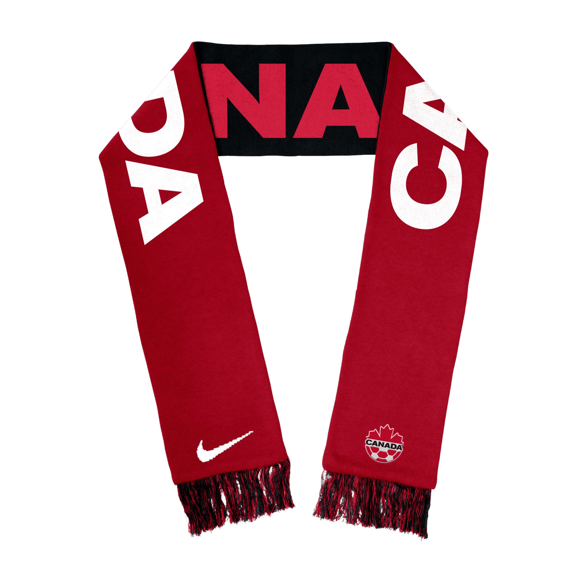 Écharpe sublimée rouge et noire Canada Soccer FIFA Nike
