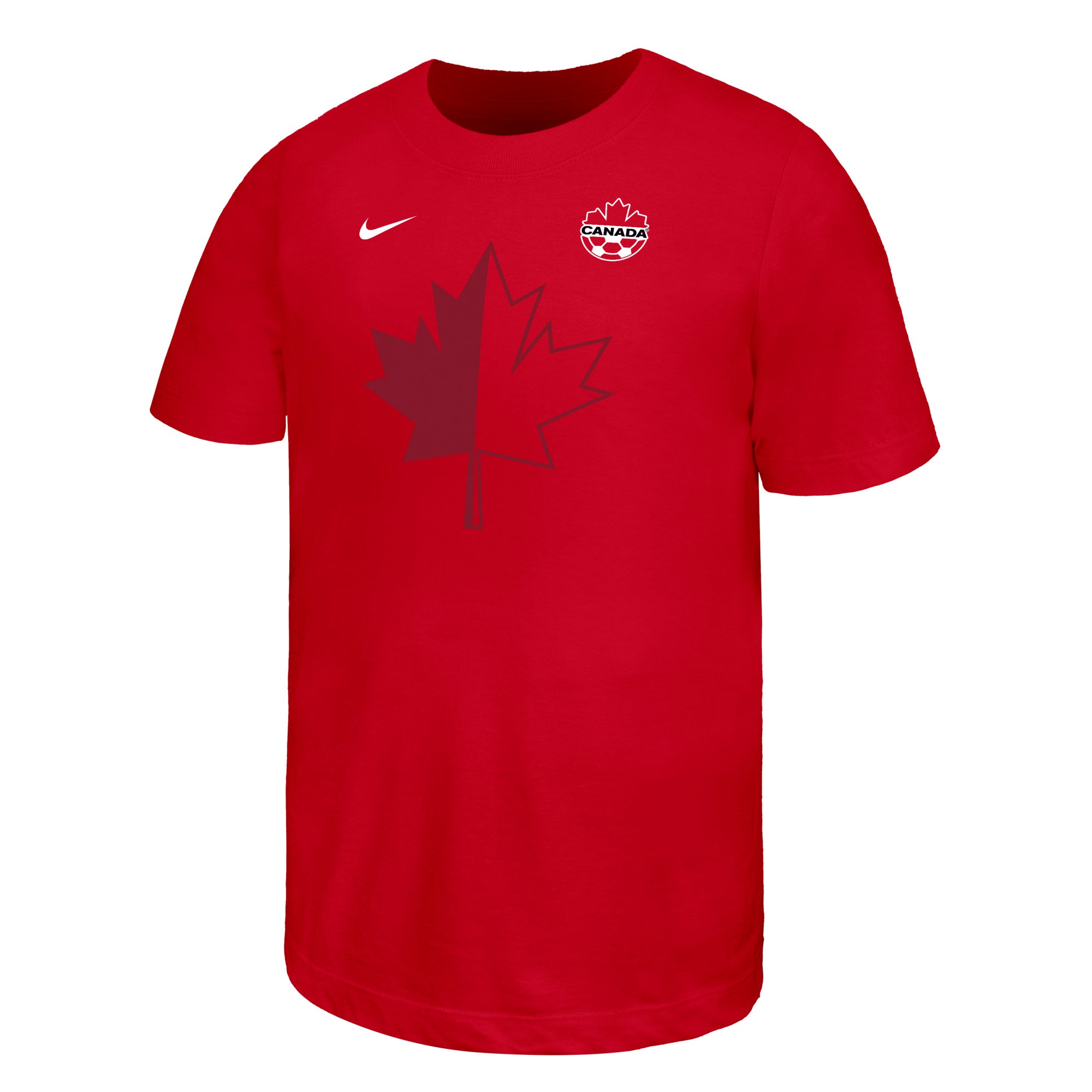 Canada Soccer FIFA Nike Youth Red Core Leaf T-Shirt