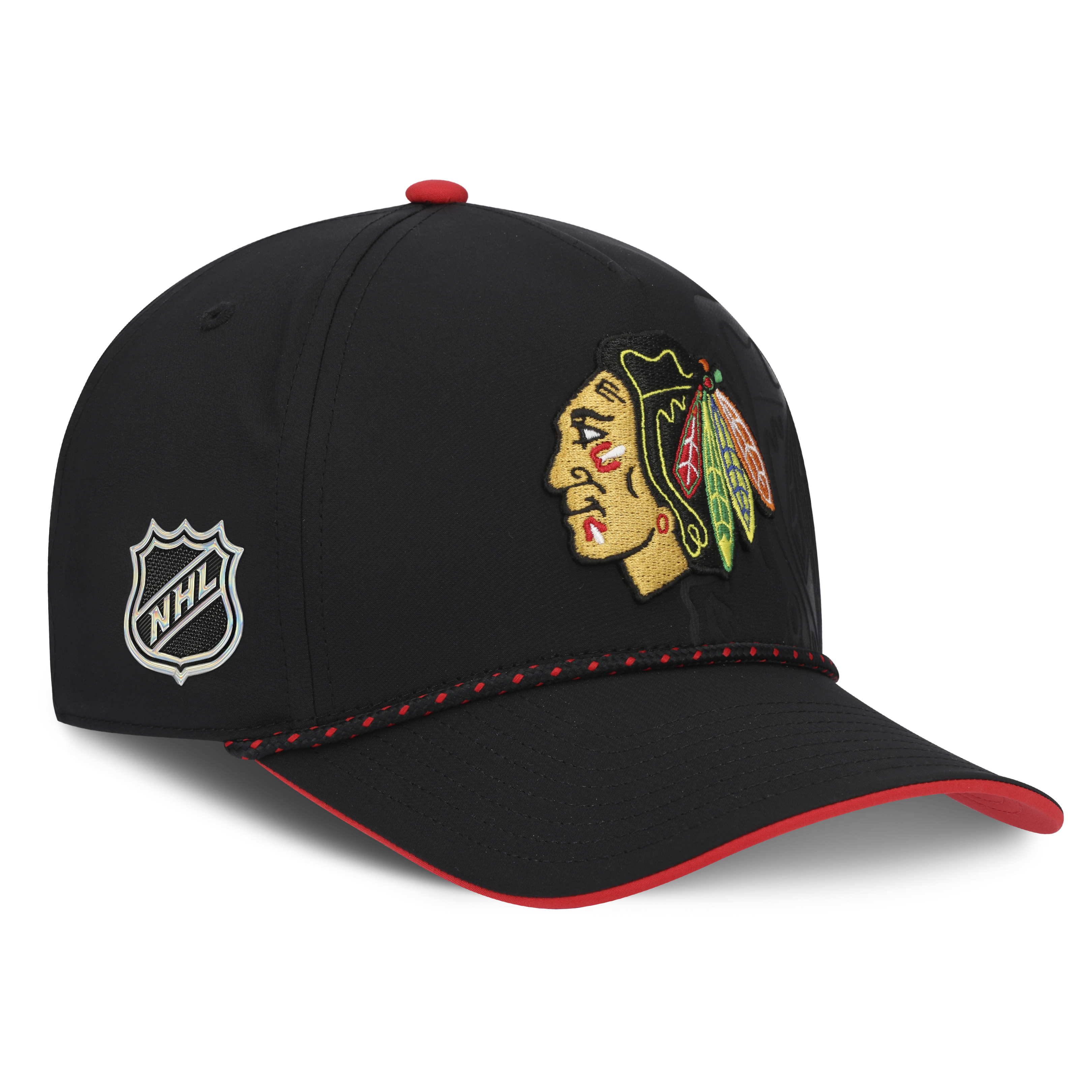Chicago Blackhawks NHL Fanatics Branded Men's Black 2026 Draft Authentic Pro A-Frame Adjustable Hat