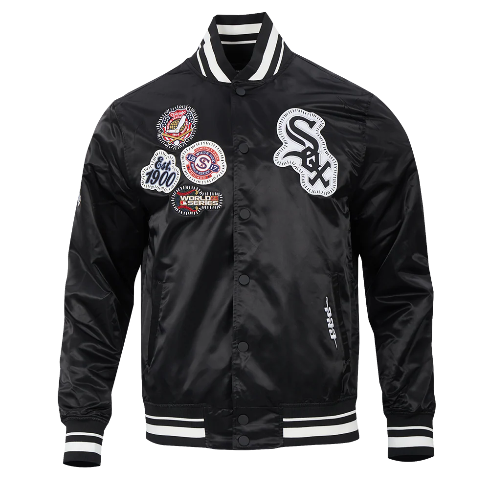Veste en satin côtelé noir Chicago White Sox MLB Pro Standard pour homme, à surpiqûres personnalisées