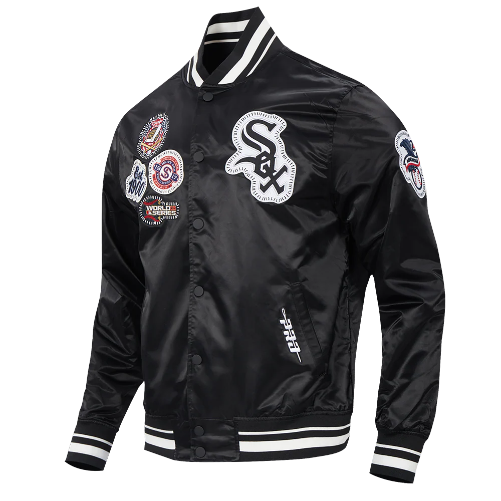 Veste en satin côtelé noir Chicago White Sox MLB Pro Standard pour homme, à surpiqûres personnalisées