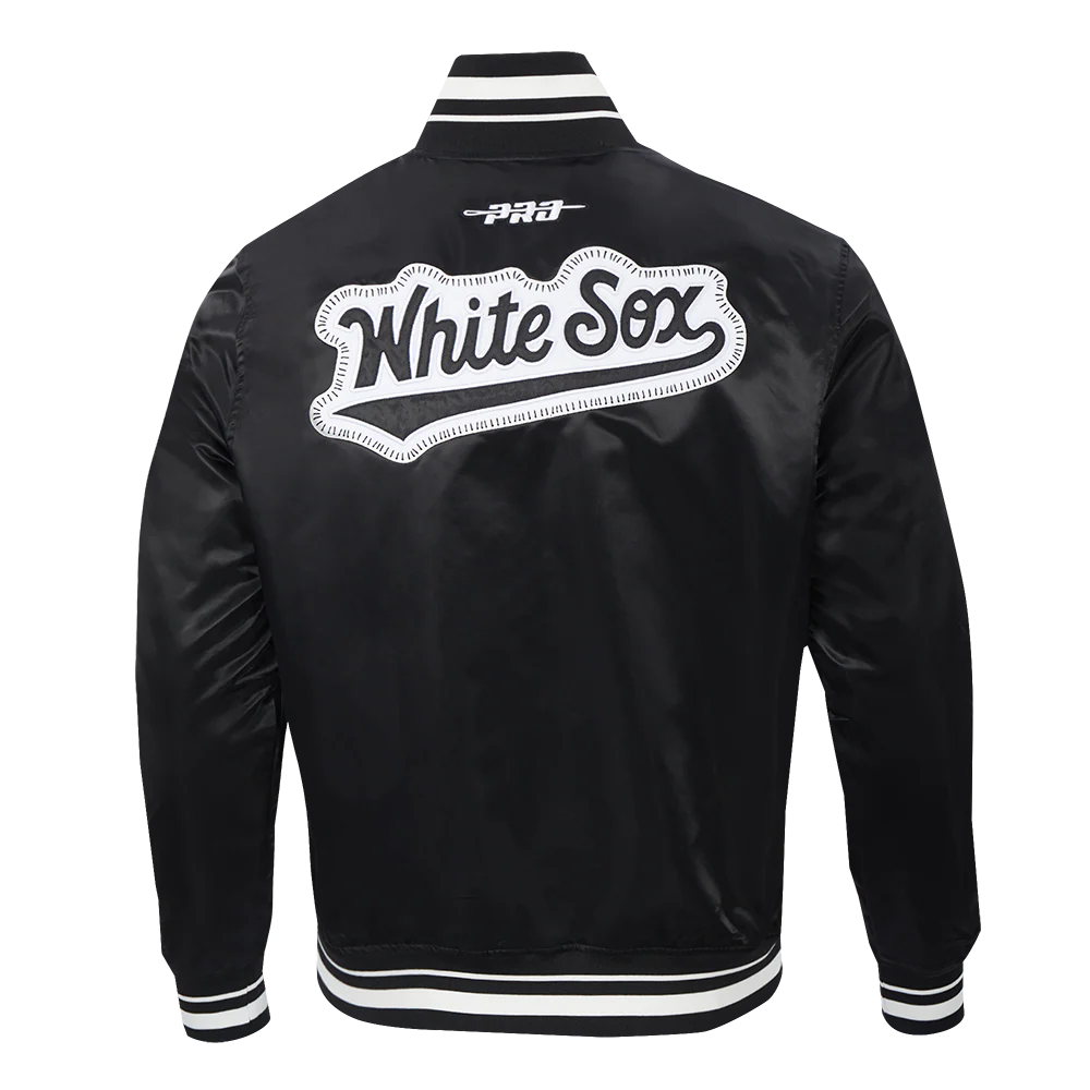 Chicago White Sox MLB Pro Standard Men's Black DIY Pick Stitch Rib Satin Jacket