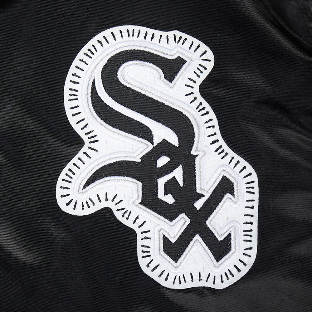 Veste en satin côtelé noir Chicago White Sox MLB Pro Standard pour homme, à surpiqûres personnalisées