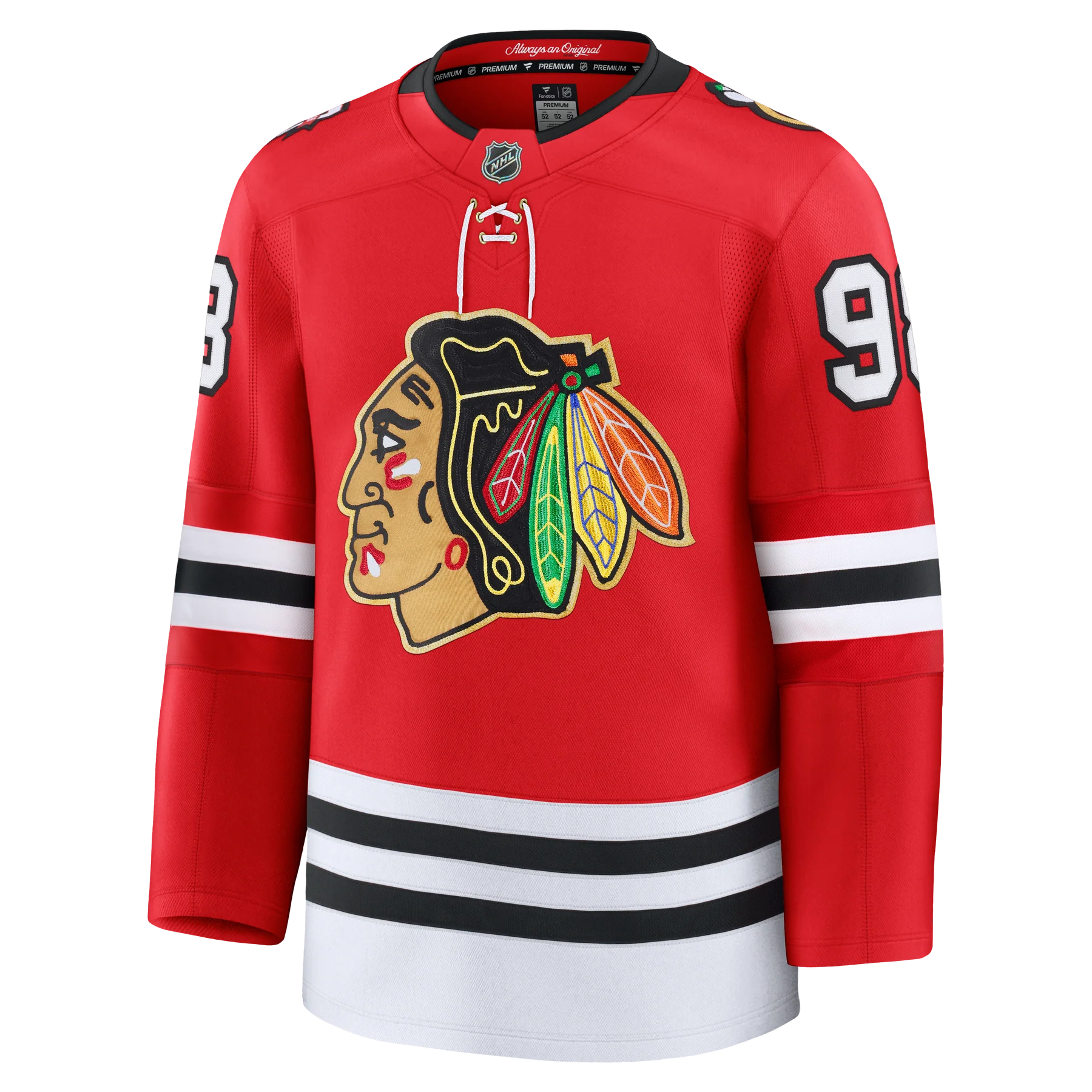 Connor Bedard Chicago Blackhawks NHL Fanatics Branded Men's Red Centennial Premium Jersey