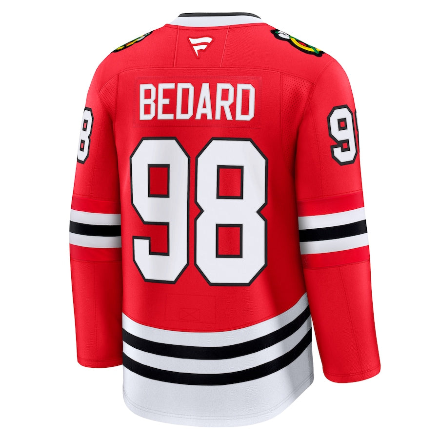 Connor Bedard Chicago Blackhawks NHL Fanatics Branded Men's Red Premium Jersey