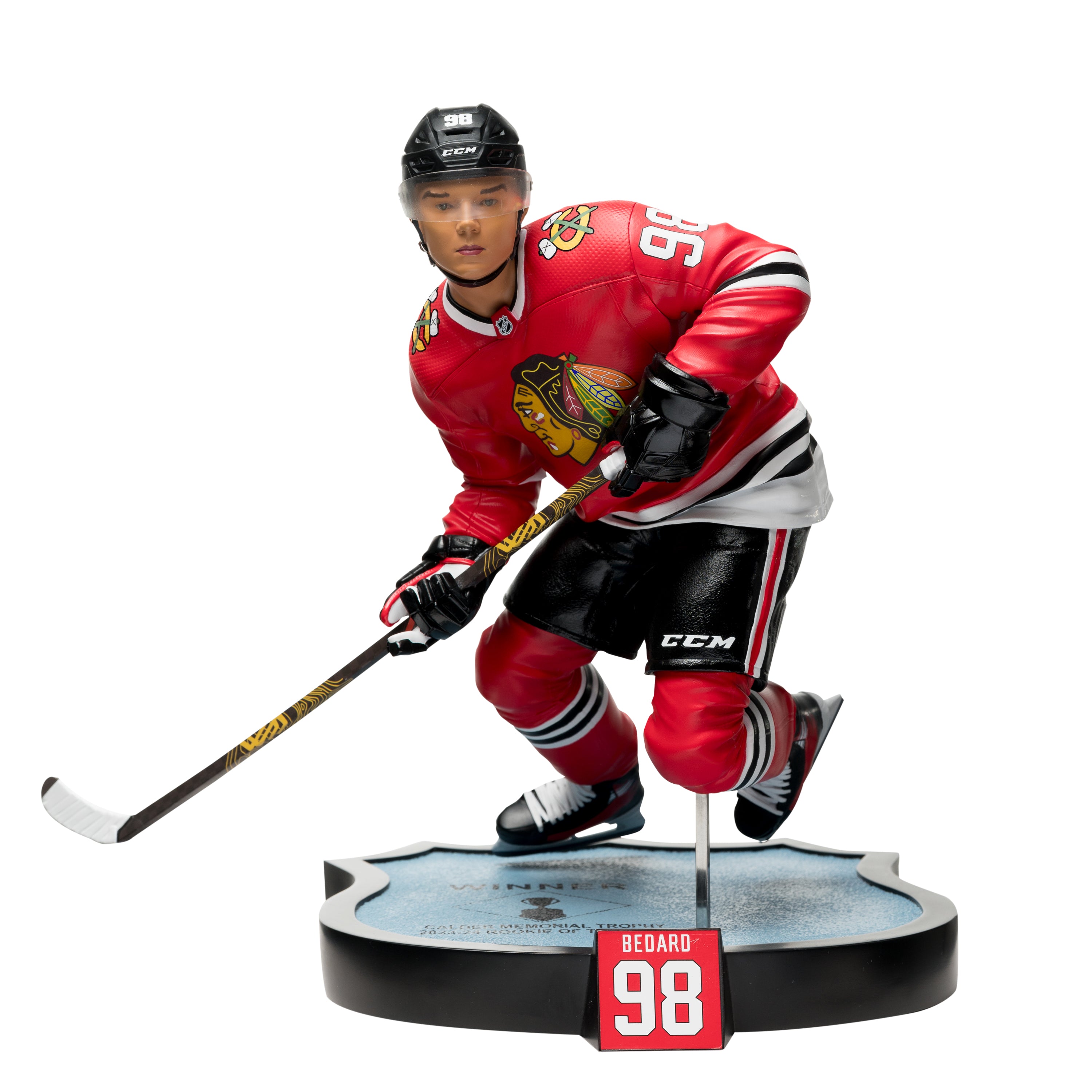 Statue en résine à l'échelle 1:6 de Connor Bedard des Blackhawks de Chicago de la LNH McFarlane Toys