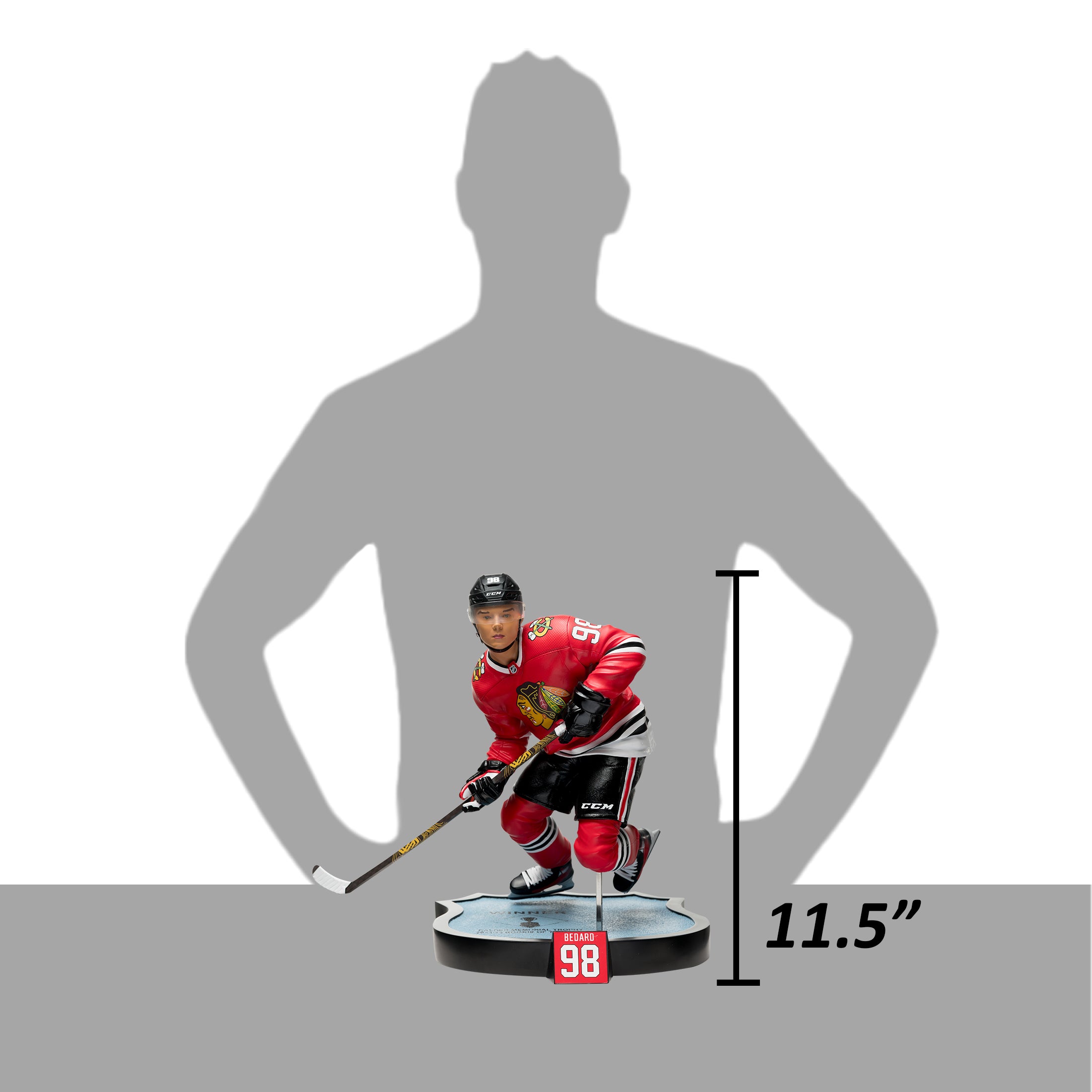 Statue en résine à l'échelle 1:6 de Connor Bedard des Blackhawks de Chicago de la LNH McFarlane Toys