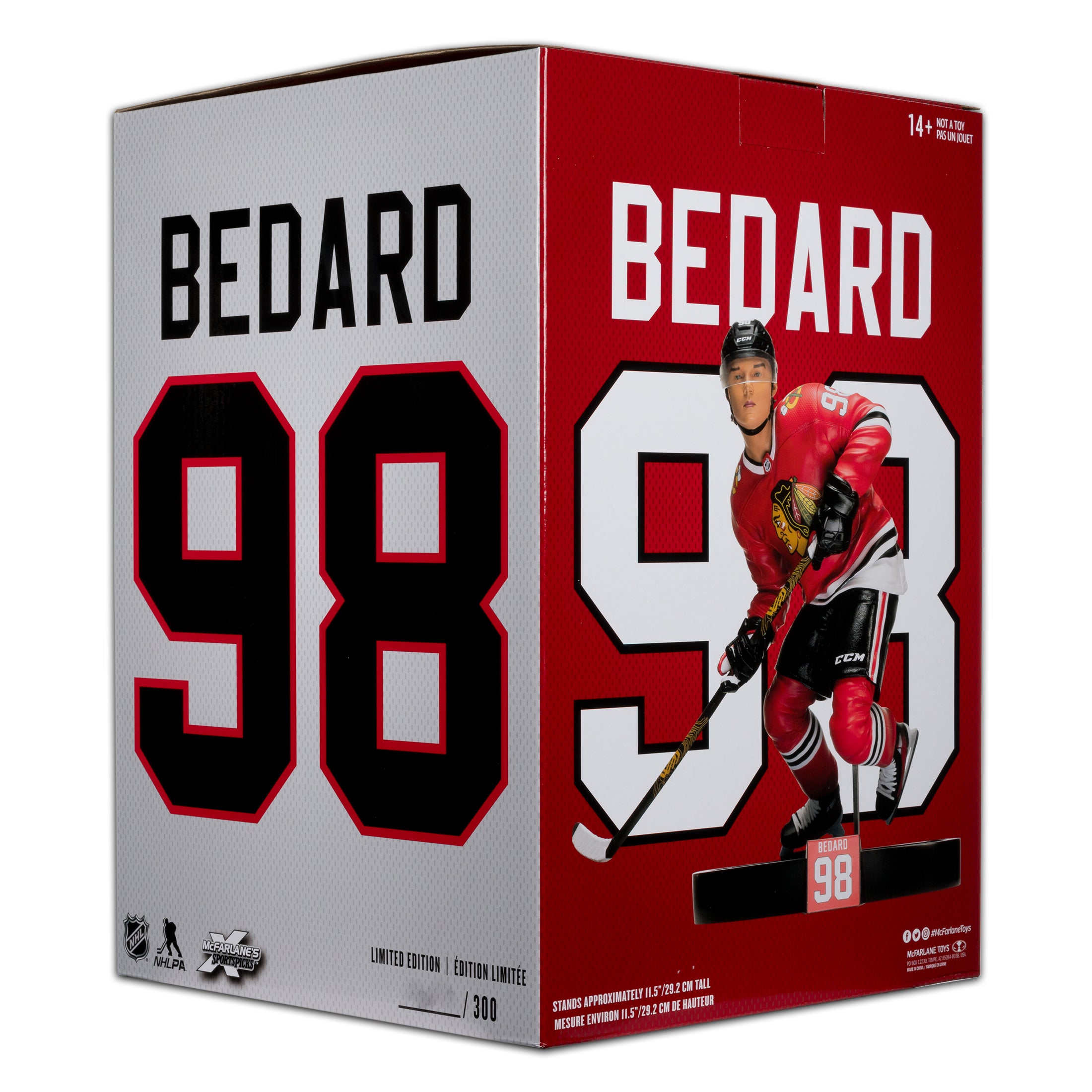 Statue en résine à l'échelle 1:6 de Connor Bedard des Blackhawks de Chicago de la LNH McFarlane Toys