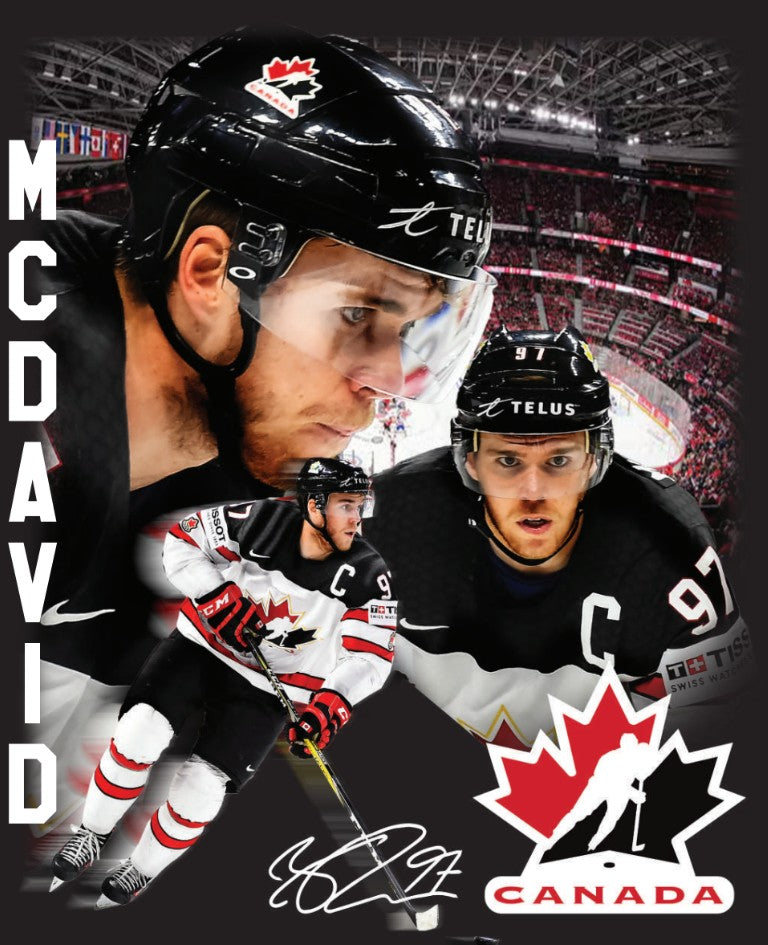 Connor McDavid Hockey Canada IIHF Mitchell & Ness Men's Black Player T-Shirt