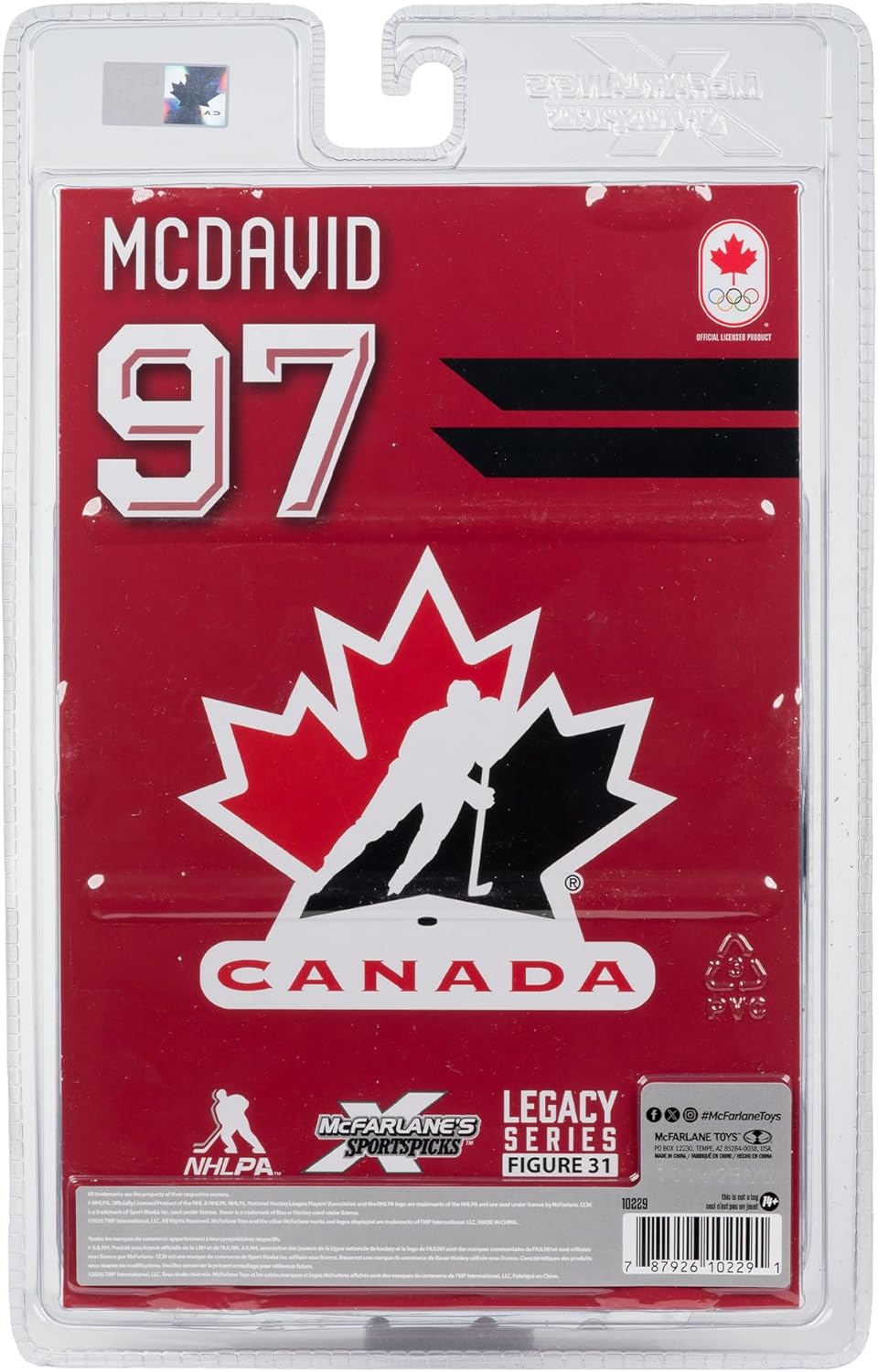 Connor McDavid Hockey Canada IIHF McFarlane Toys Olympics Legacy Series 7" Action Figure