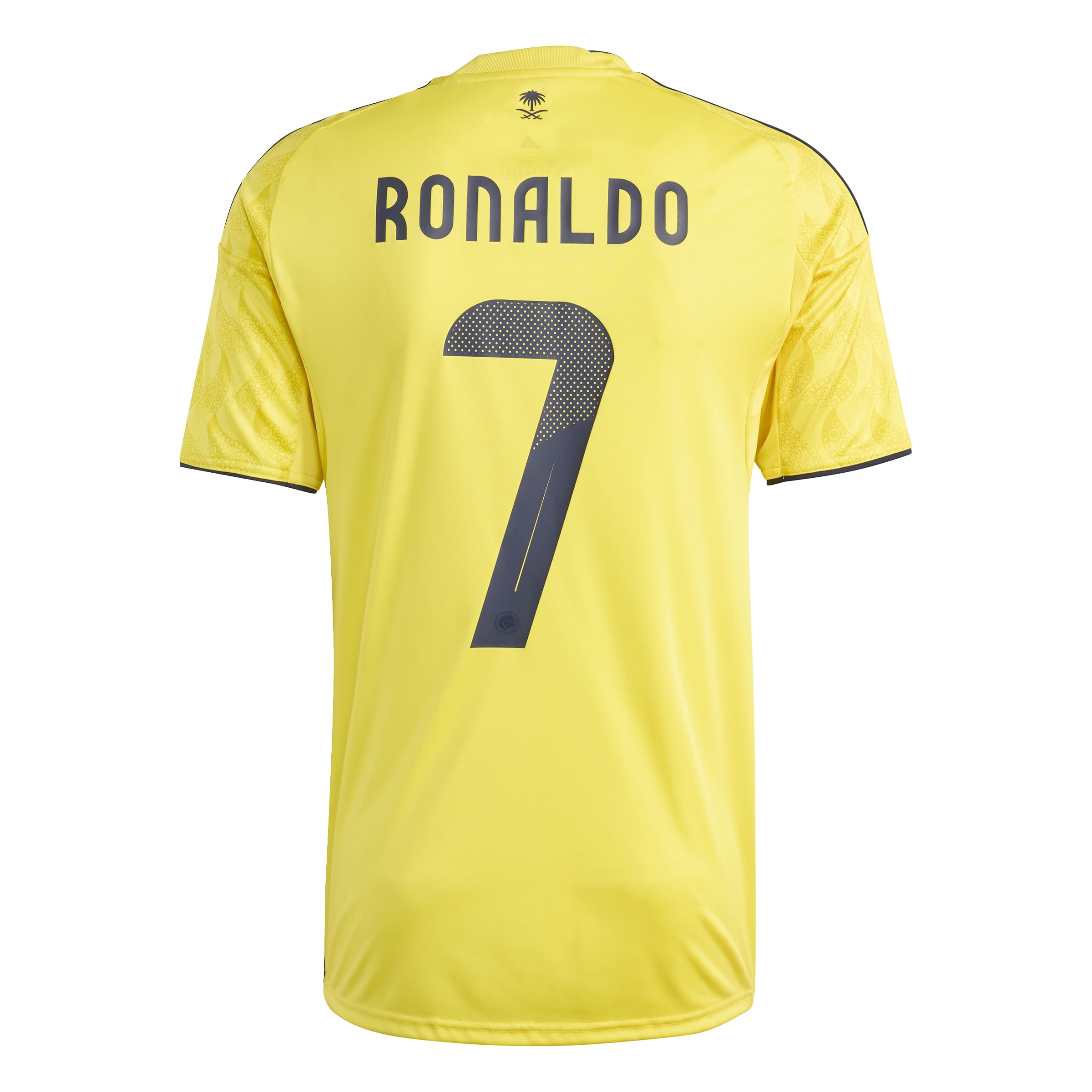 Maillot domicile réplique jaune 2025/26 du FC Al Nassr (SPL) de Cristiano Ronaldo, Adidas, pour homme.