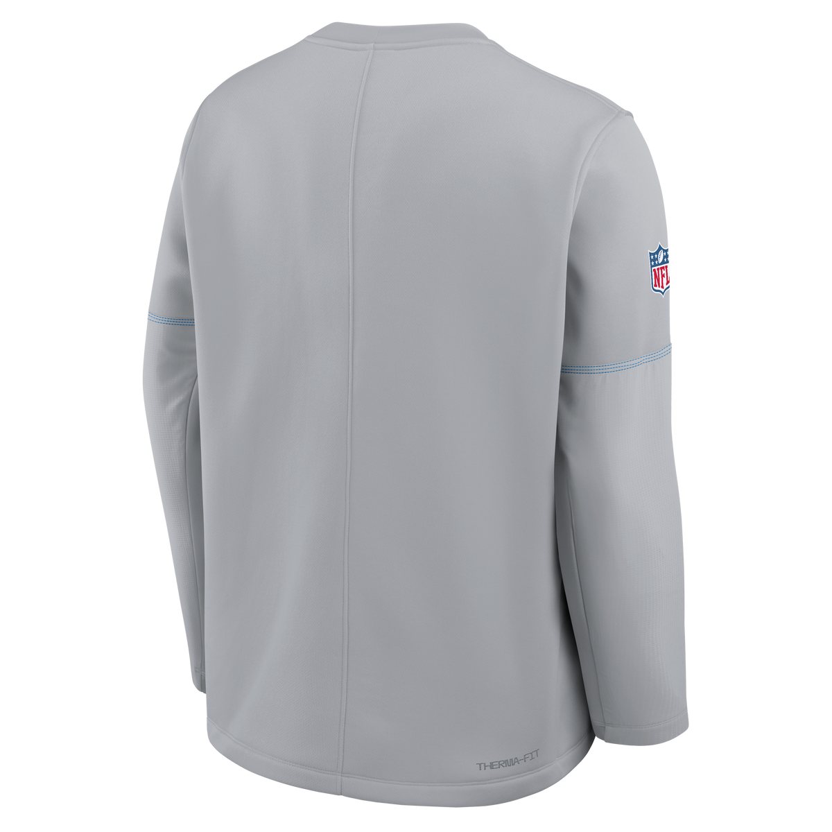 Detroit Lions NFL Nike Men's Grey Sideline Coaches Midweight Therma-FIT Crew Long-sleeve Shirt