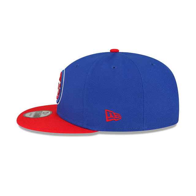 Detroit Pistons NBA New Era pour hommes bleu royal/rouge 9Fifty Two Tone Snapback