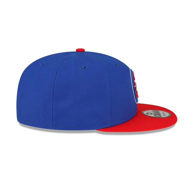 Detroit Pistons NBA New Era pour hommes bleu royal/rouge 9Fifty Two Tone Snapback