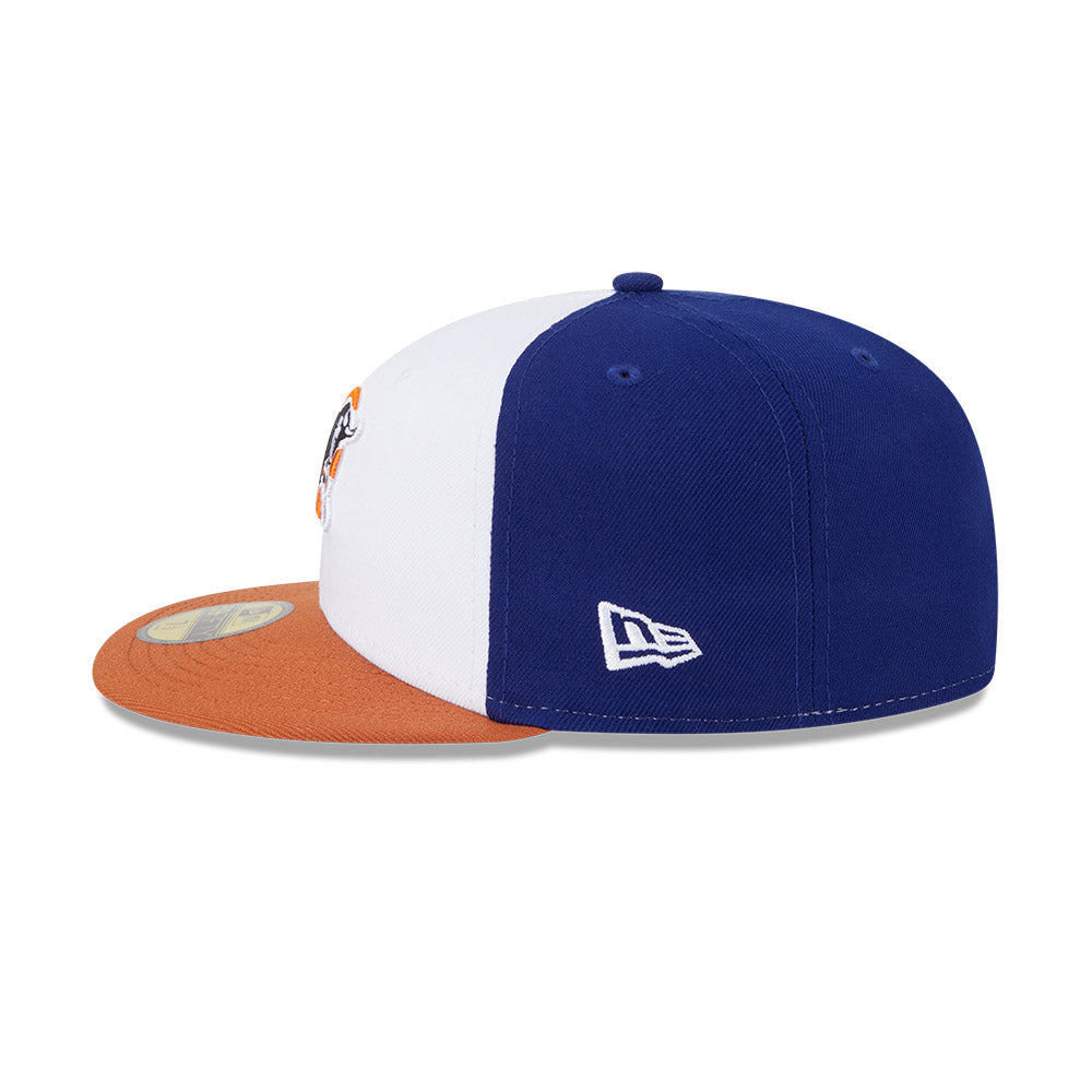 Casquette ajustée New Era 59Fifty Authentic Collection pour homme, blanche/orange, des Bulls de Durham MiLB