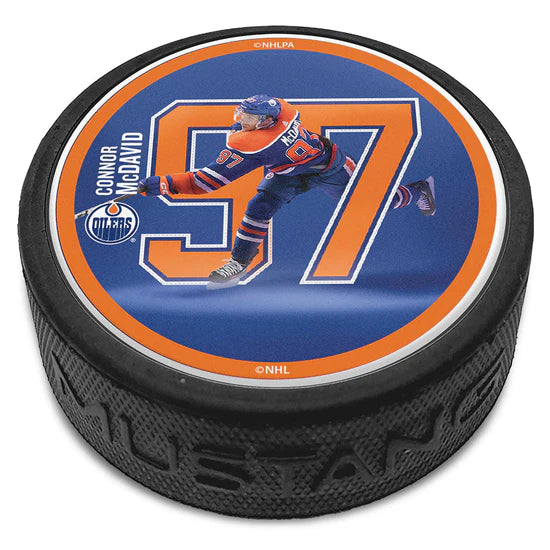 Connor McDavid Edmonton Oilers NHL Breakout Series Hockey Puck