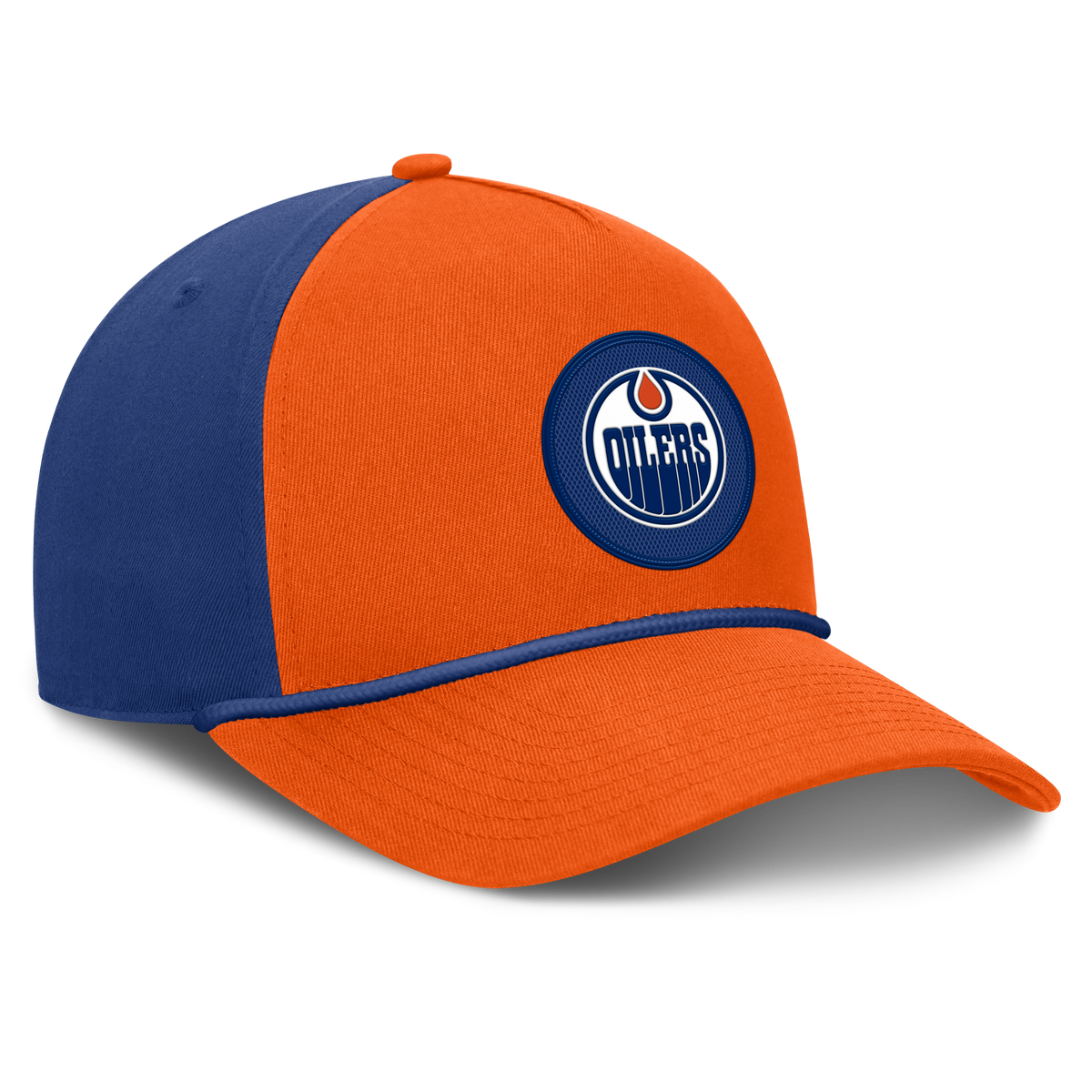 Edmonton Oilers NHL Fanatics Branded Men's Royal Blue/Orange Authentic Pro Rink A-Frame Snapback