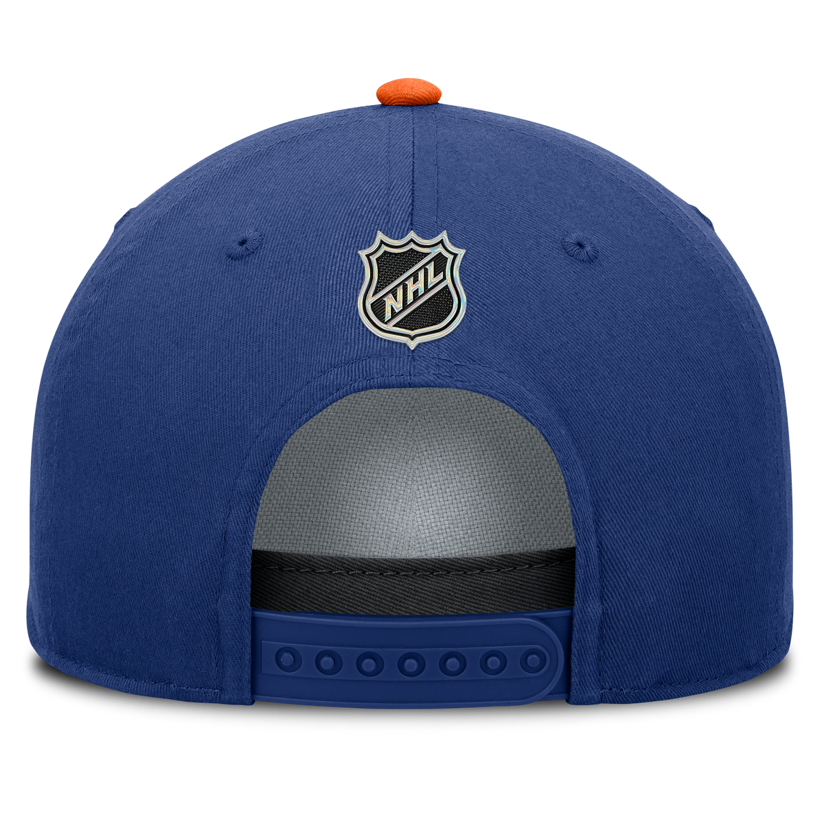 Edmonton Oilers NHL Fanatics Branded Men's Royal Blue/Orange Authentic Pro Rink A-Frame Snapback