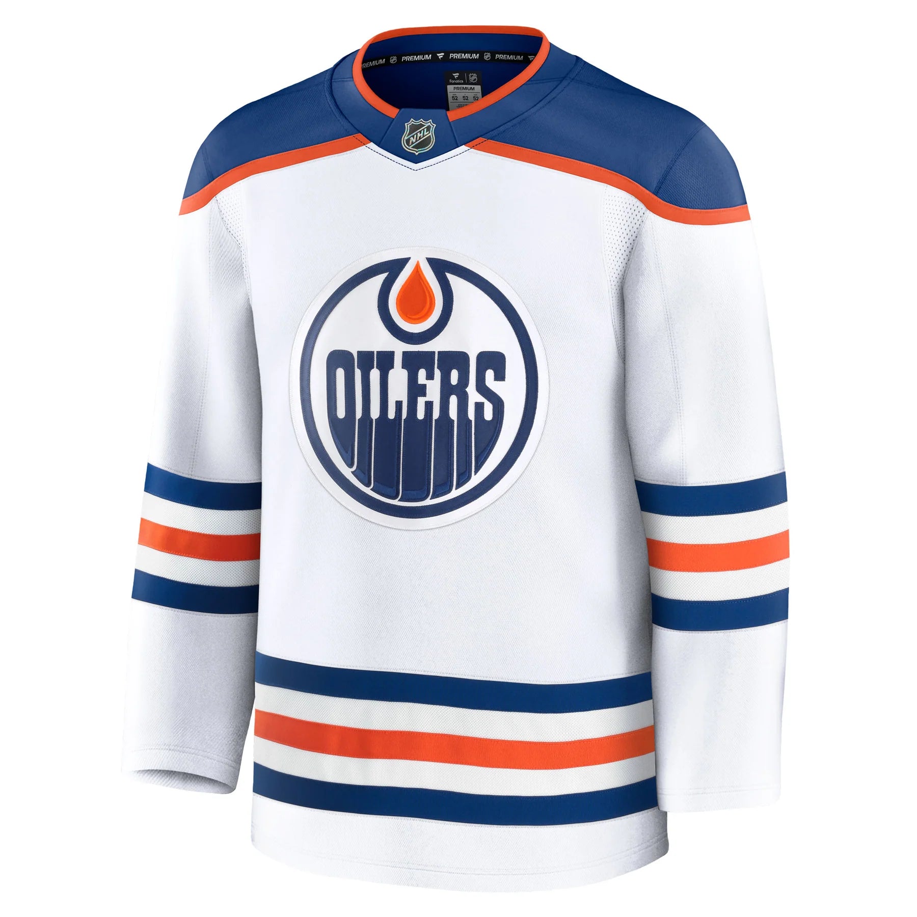 Maillot de marque NHL Fanatics des Oilers d'Edmonton pour homme, blanc, de qualité supérieure