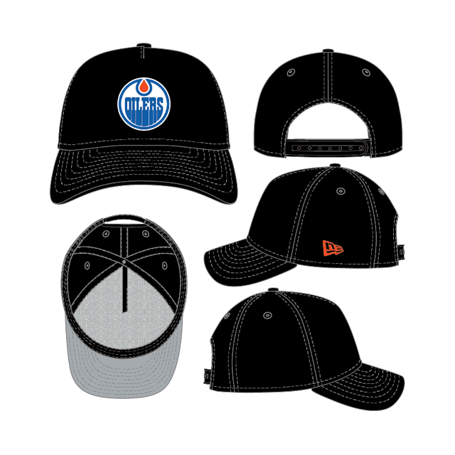 Edmonton Oilers NHL New Era Men's Black 9Forty A-Frame Snapback Hat