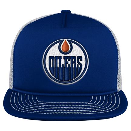 Casquette snapback en mousse bleu marine pour jeunes des Oilers d'Edmonton de la LNH Outerstuff