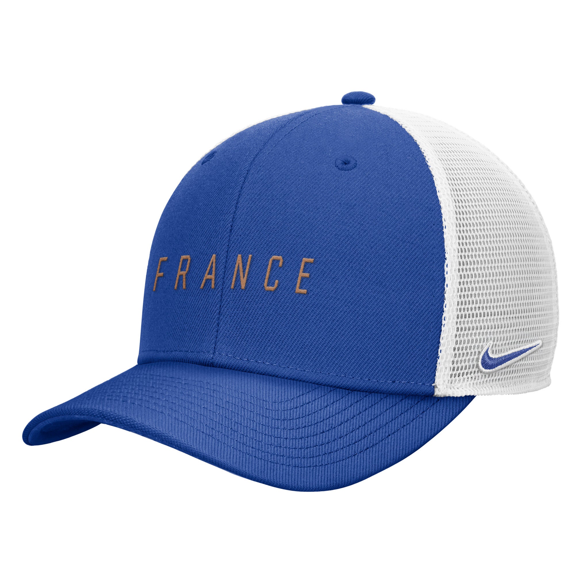 Casquette réglable de camionneur Nike Rise pour homme, bleu royal, équipe de France FIFA