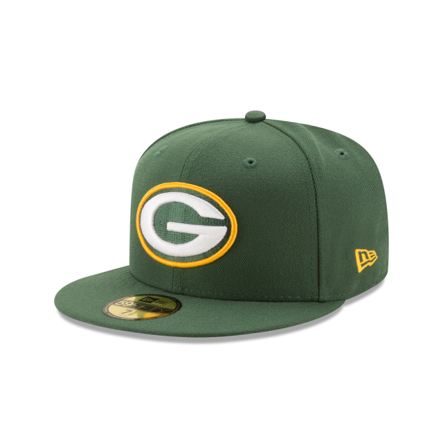 Green Bay Packers NFL New Era Casquette ajustée verte 59Fifty Team Basic pour hommes