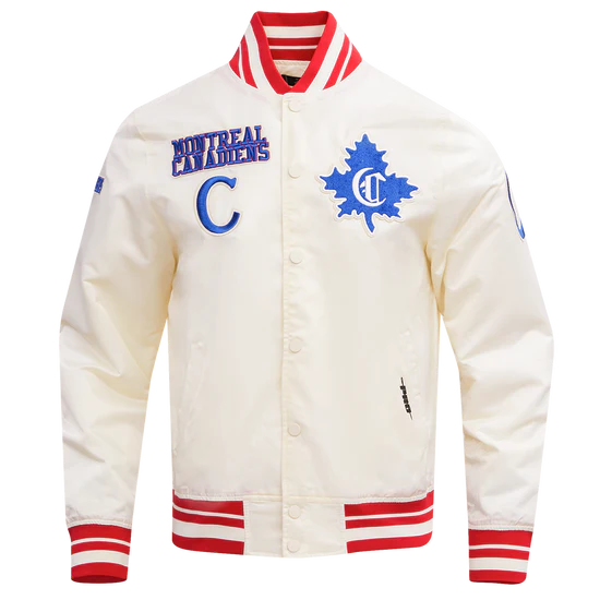 Montreal Canadiens NHL Pro Standard Men's Beige Retro Classic Rib Satin Jacket